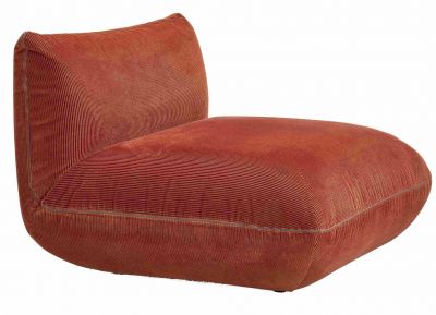 Jalis 21 Modulsofa: Einzelmodul ohne Armlehnen in Cord-Optik, terracottafarben, für flexibles Wohnen.